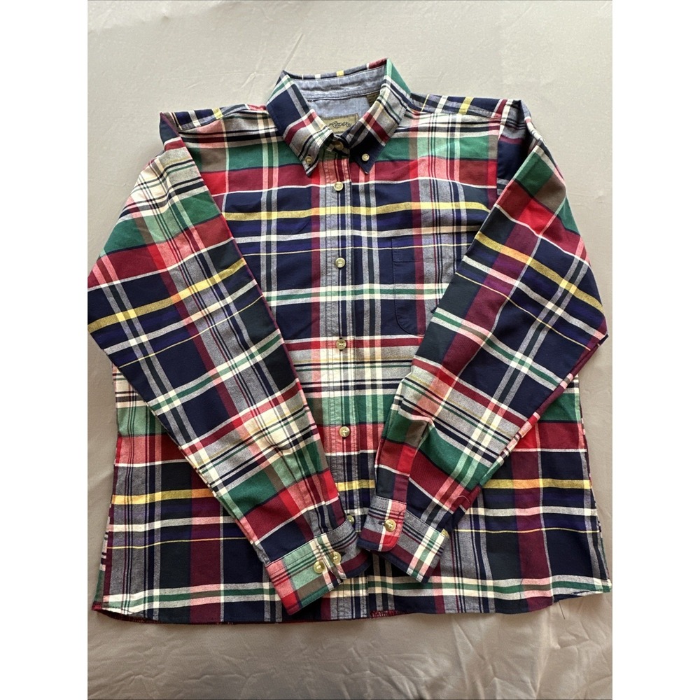 Roper Western Cowboy Rodeo Shirt Mens Blue Red Tartan Medium